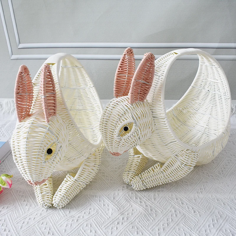 Artistic Rabbit-Shaped Woven Storage Basket Stornfield