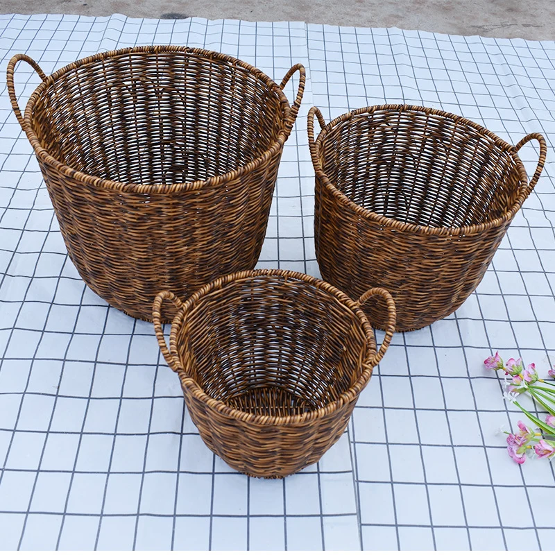 Artisan Woven Round Storage Basket Stornfield