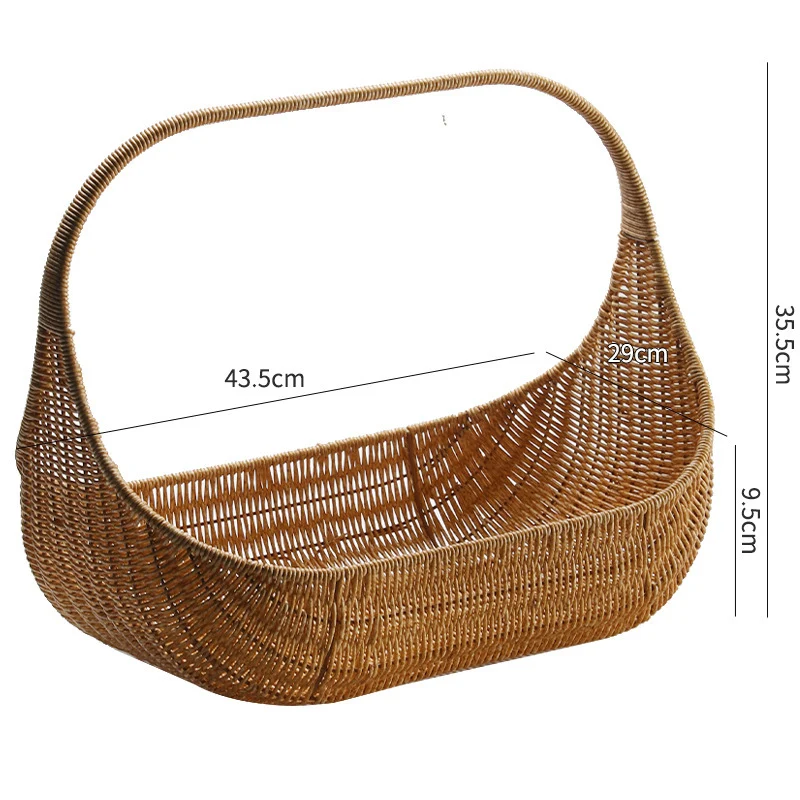 Handcrafted Curved Woven Storage Basket Stornfield
