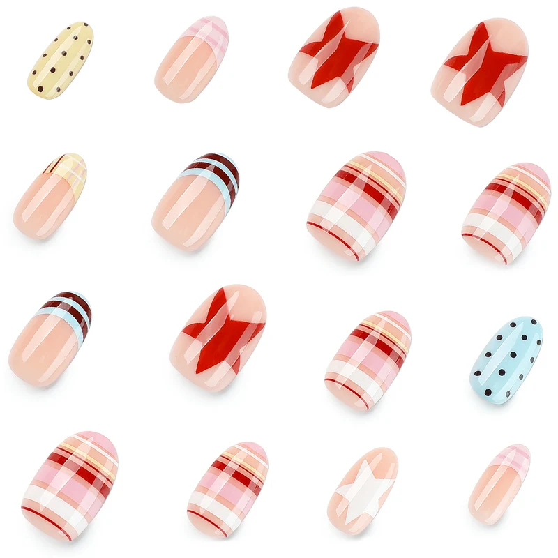 Kunstvolle Nagelkunst mit buntem Design Karnz