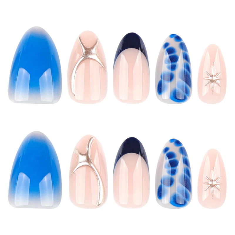 Kunstvolle Nagelkunst im modernen Wasserfarben-Design Karnz