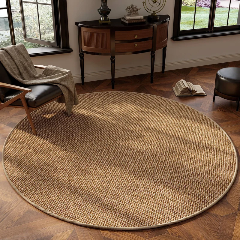 Round Natural Fiber Area Rug