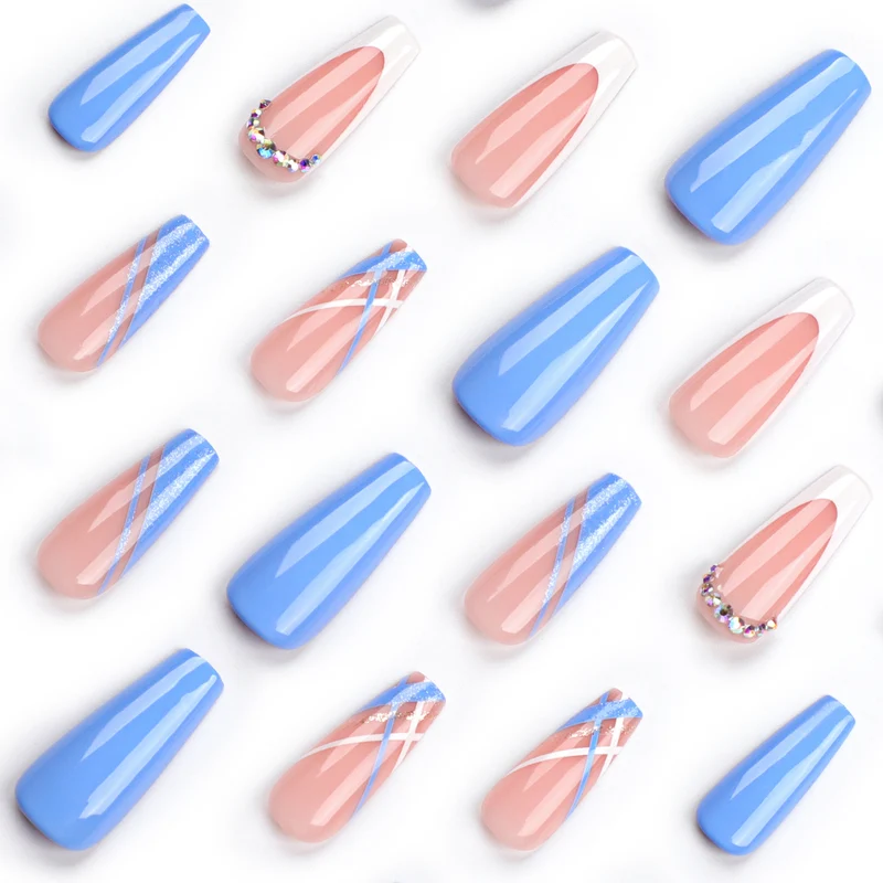 Kunstvolle Gel-Nägel mit Glitzerverzierungen und eleganten Designs Karnz
