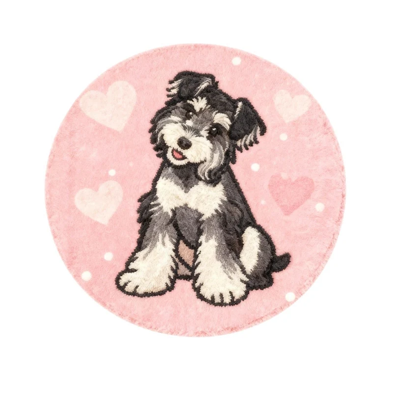 Playful Dog-Themed Round Area Rug