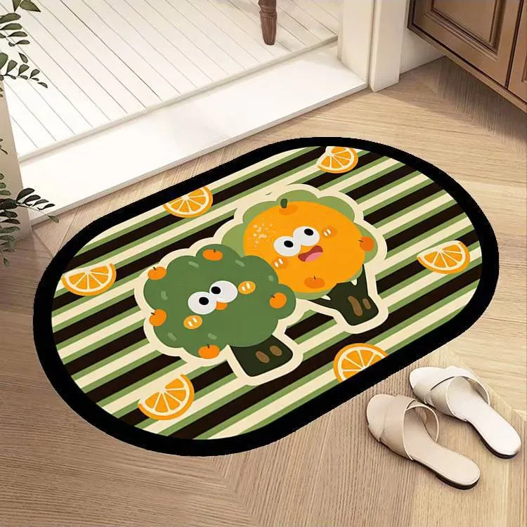Playful Cartoon Grape-Themed Area Rug