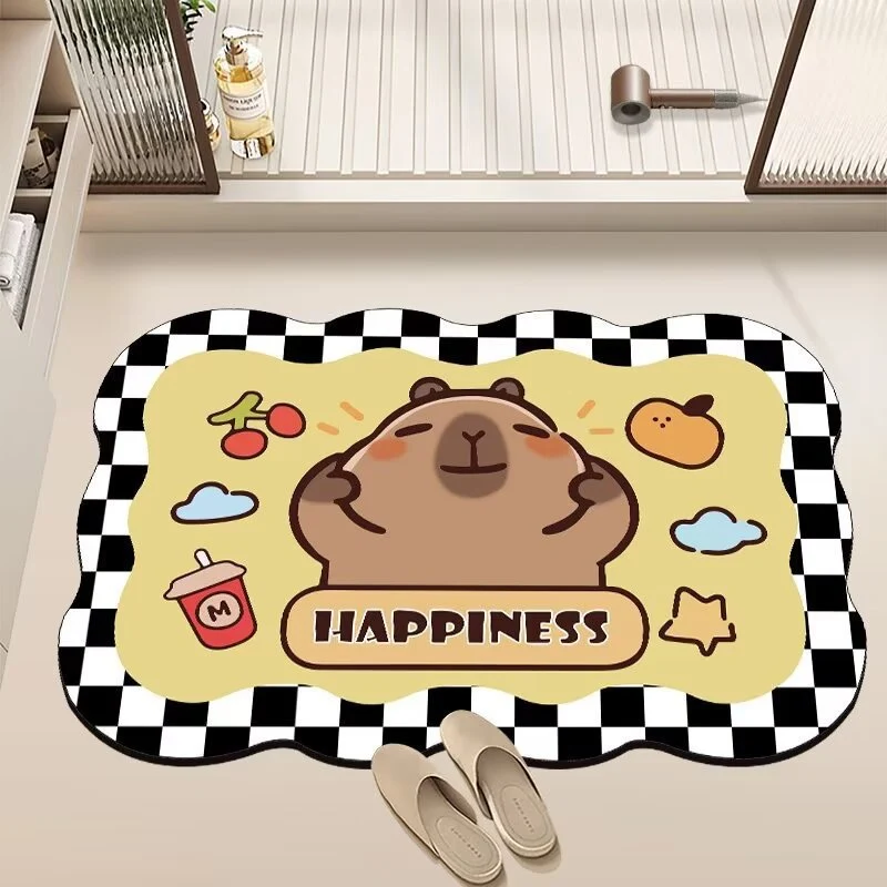 Playful Cartoon Design Bath Mat
