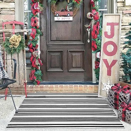 Plaid Outdoor Welcome Mat