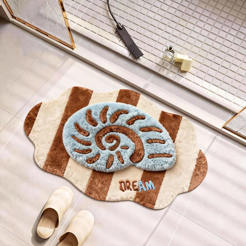 Nautical-Themed Plush Bath Mat