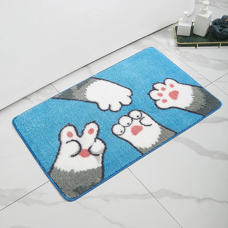 Lemon-Printed Plush Bath Mat