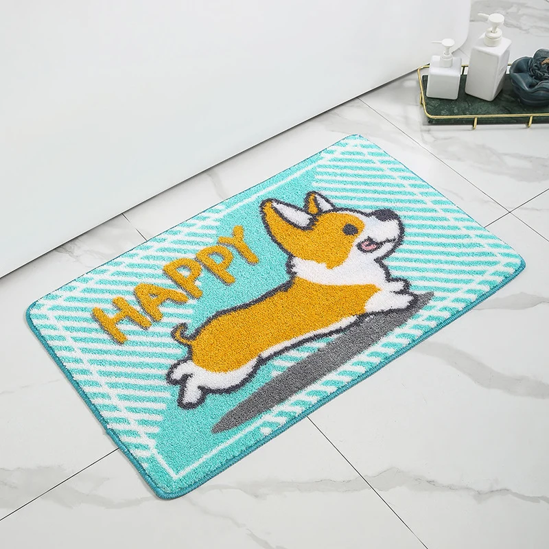 Lemon-Printed Plush Bath Mat