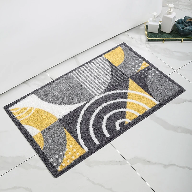 Lemon-Printed Plush Bath Mat