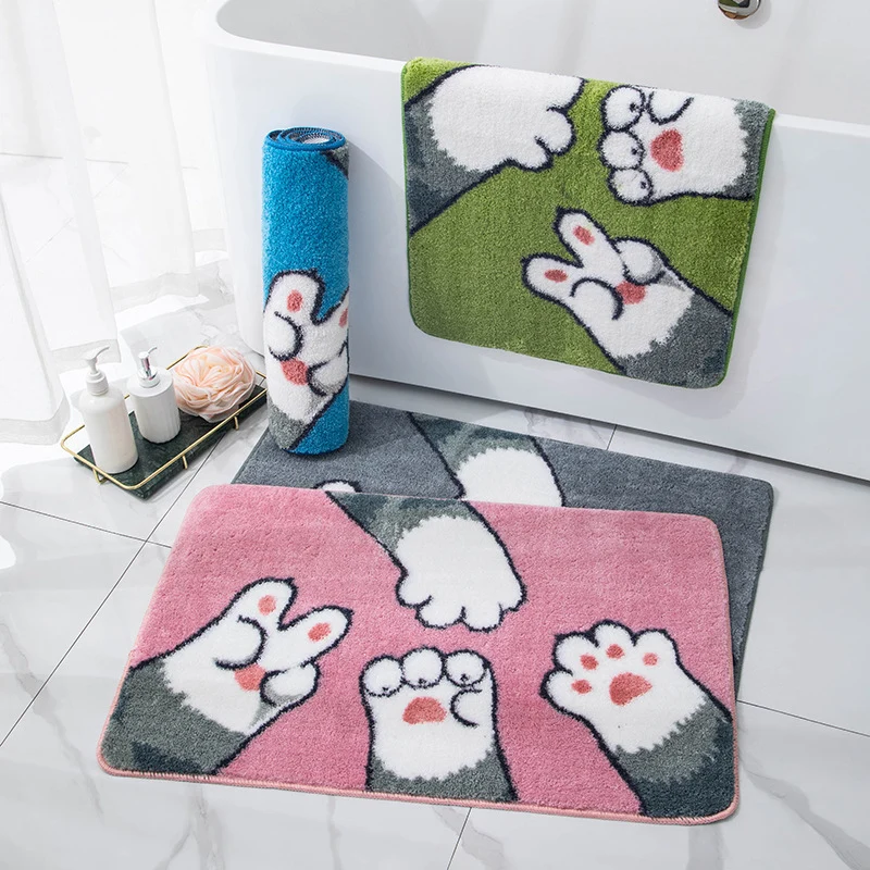 Lemon-Printed Plush Bath Mat