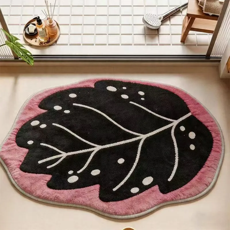 Leaf-Shaped Plush Memory Foam Bath Mat
