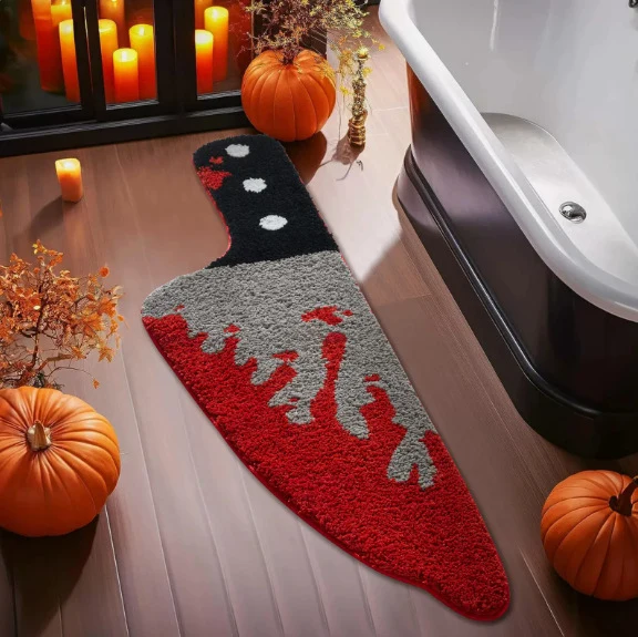 Halloween Pumpkin-Shaped Area Rug
