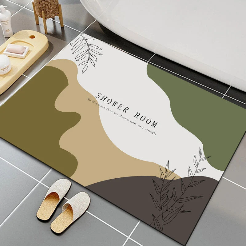 Geometric Patterned Non-Slip Bathroom Mat