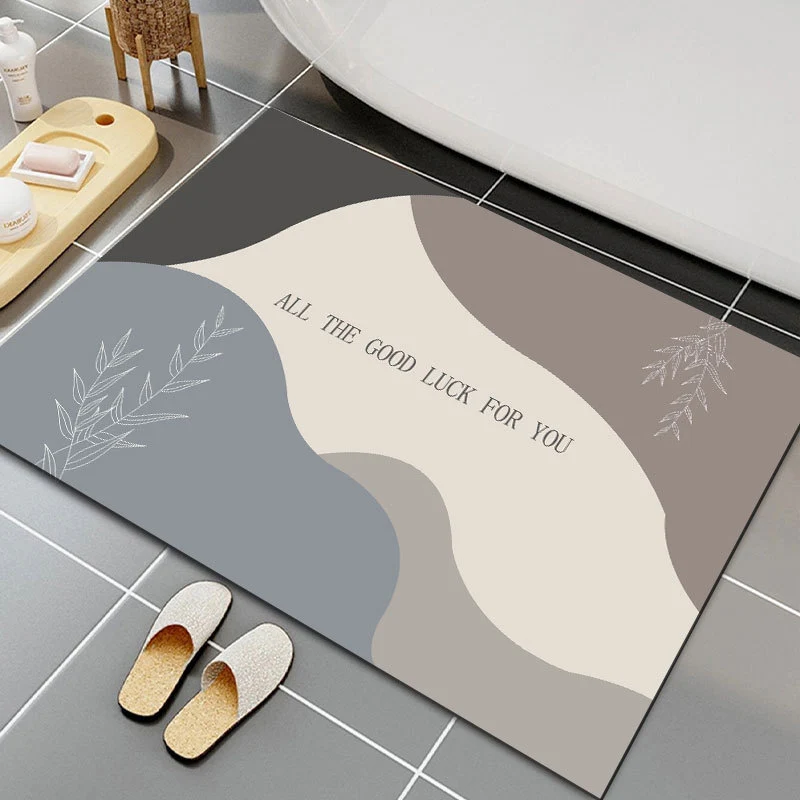 Geometric Patterned Non-Slip Bathroom Mat