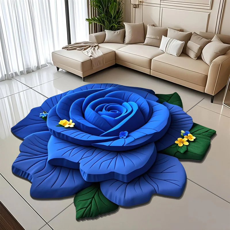 Floral-Themed Plush Area Rug