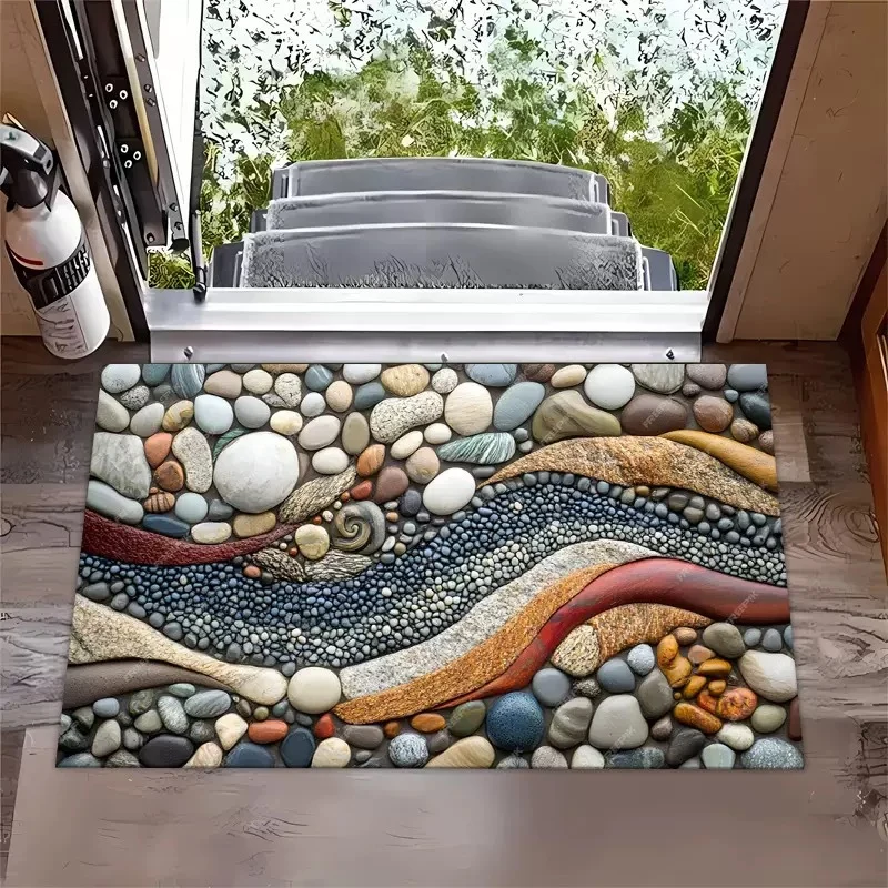 Decorative Stone Patterned Welcome Mat