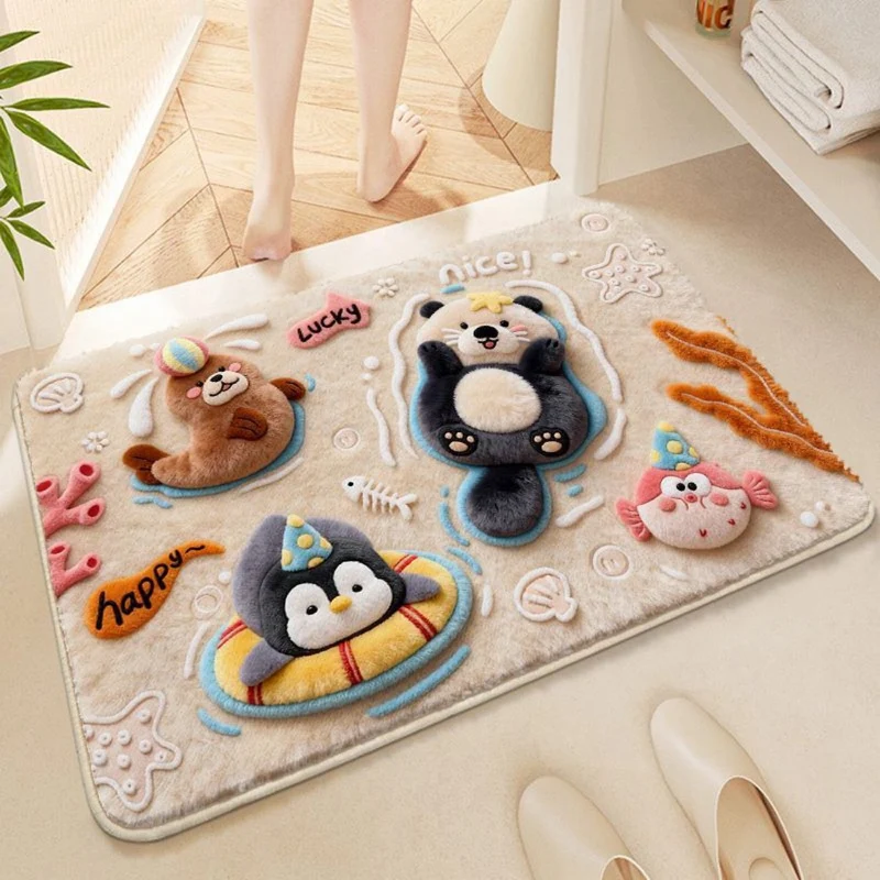 Decorative Plush Dog-Themed Area Rug