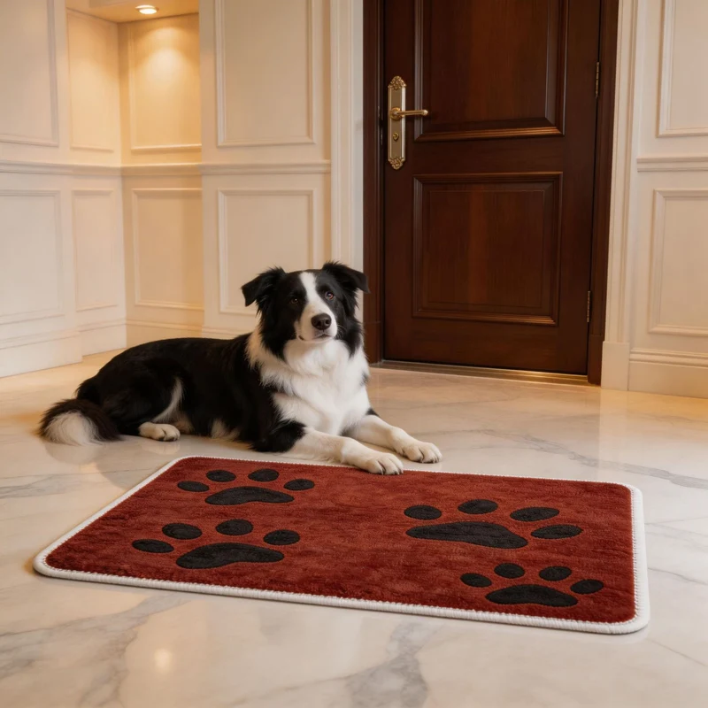 Decorative Pet Paw Print Area Mat