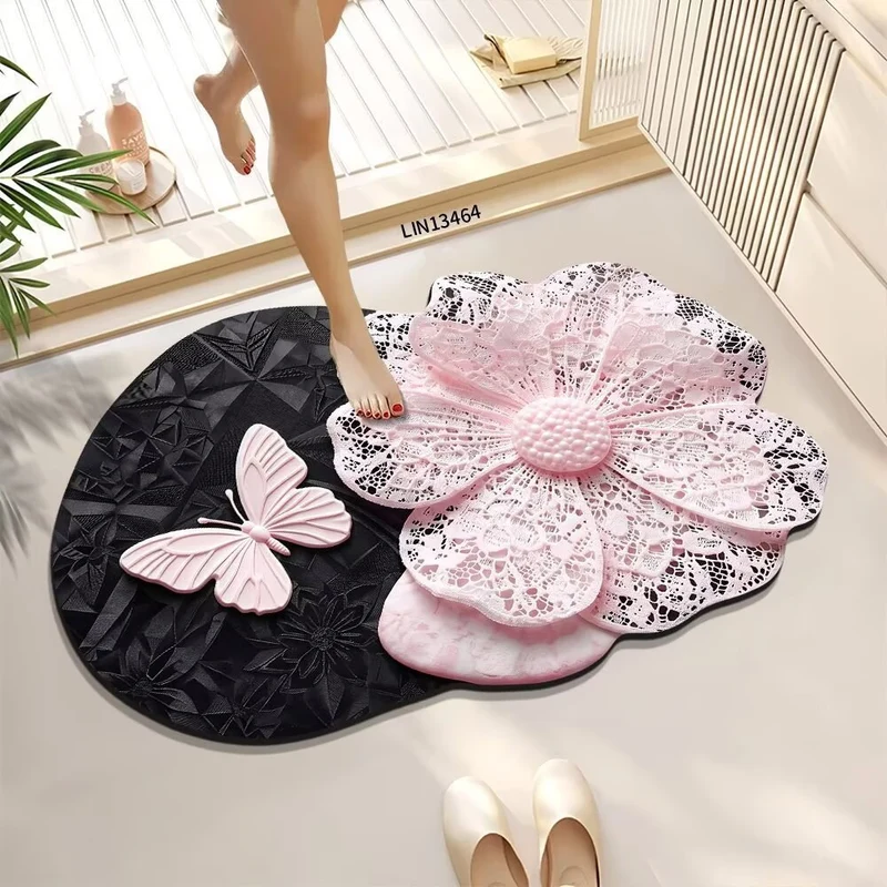 Decorative Floral Bath Mat