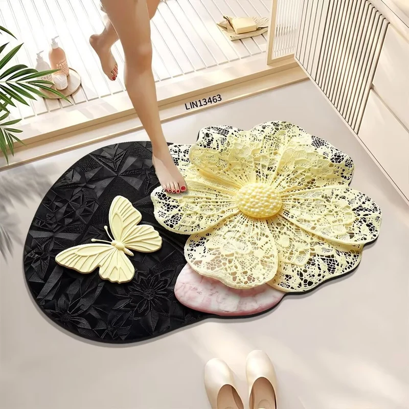 Decorative Floral Bath Mat