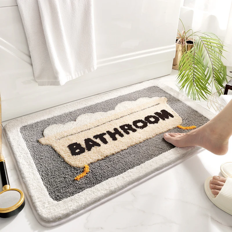 Decorative Bath Mat with Inspirational Text