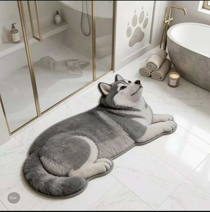 Cute Penguin Plush Bath Mat