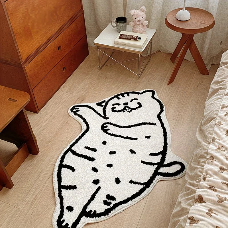 Cute Cow-Shaped Plush Area Rug