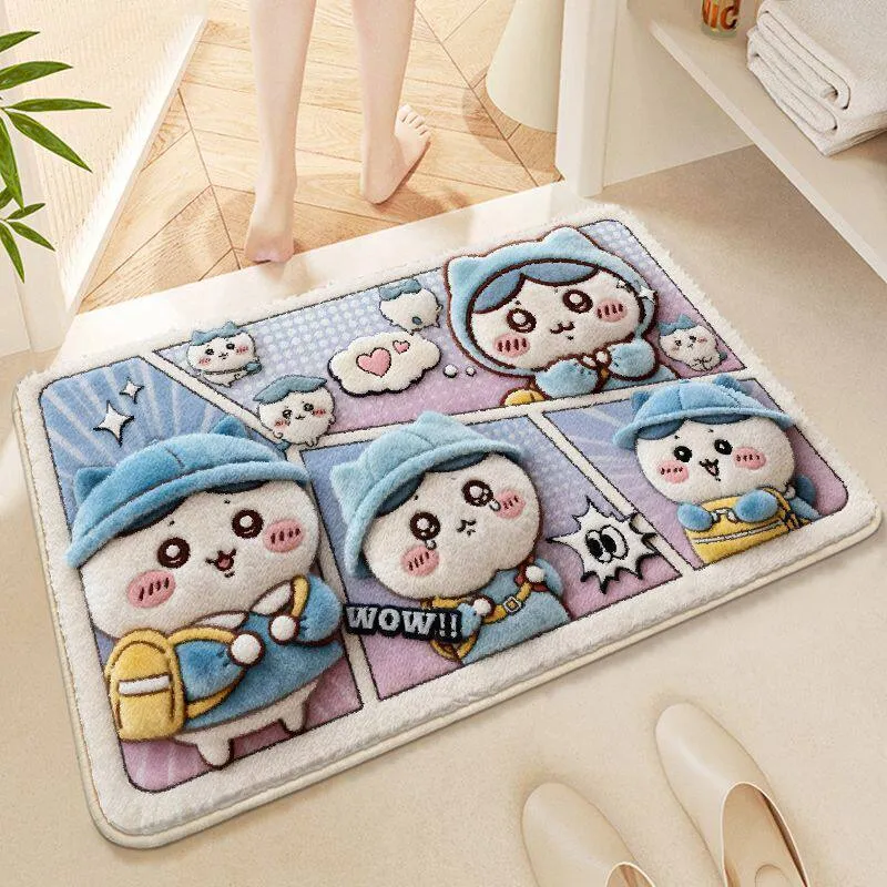 Cute Cartoon Animal-Themed Plush Bath Mat