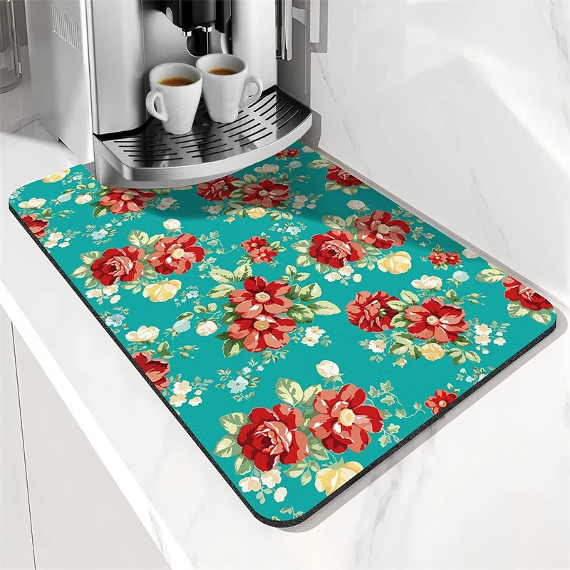 Coffee-Themed Kitchen Floor Mat