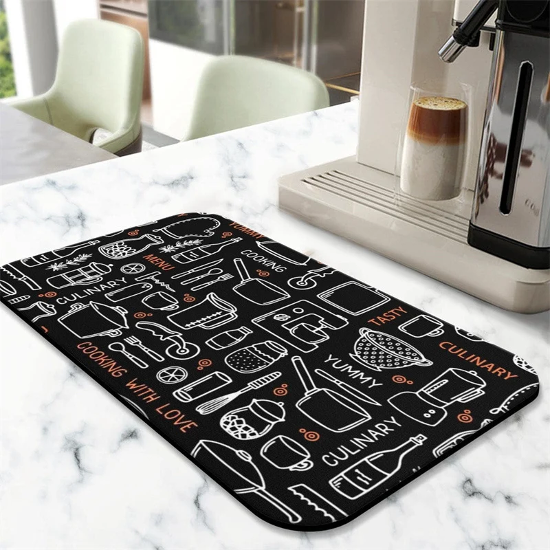 Coffee-Themed Kitchen Floor Mat