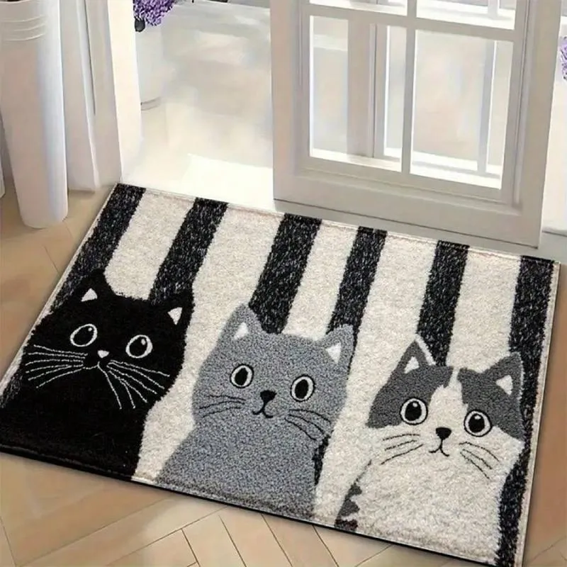 Cat-Themed Decorative Welcome Mat