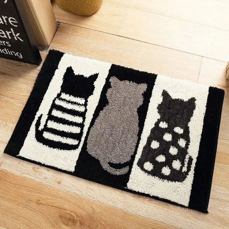 Cat-Themed Decorative Welcome Mat