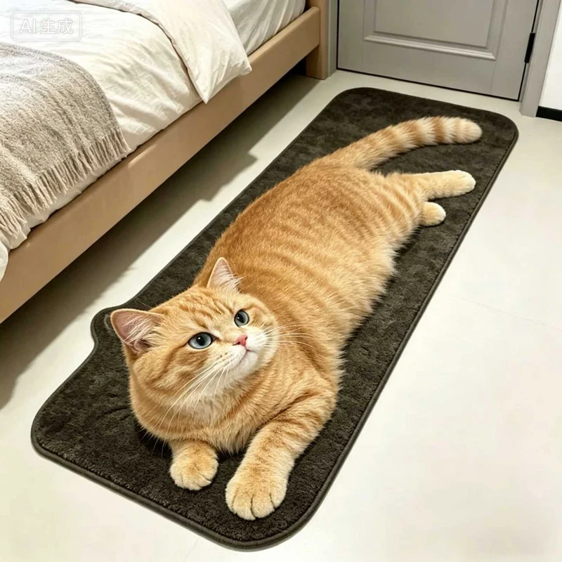 Cat-Themed Decorative Runner Mat