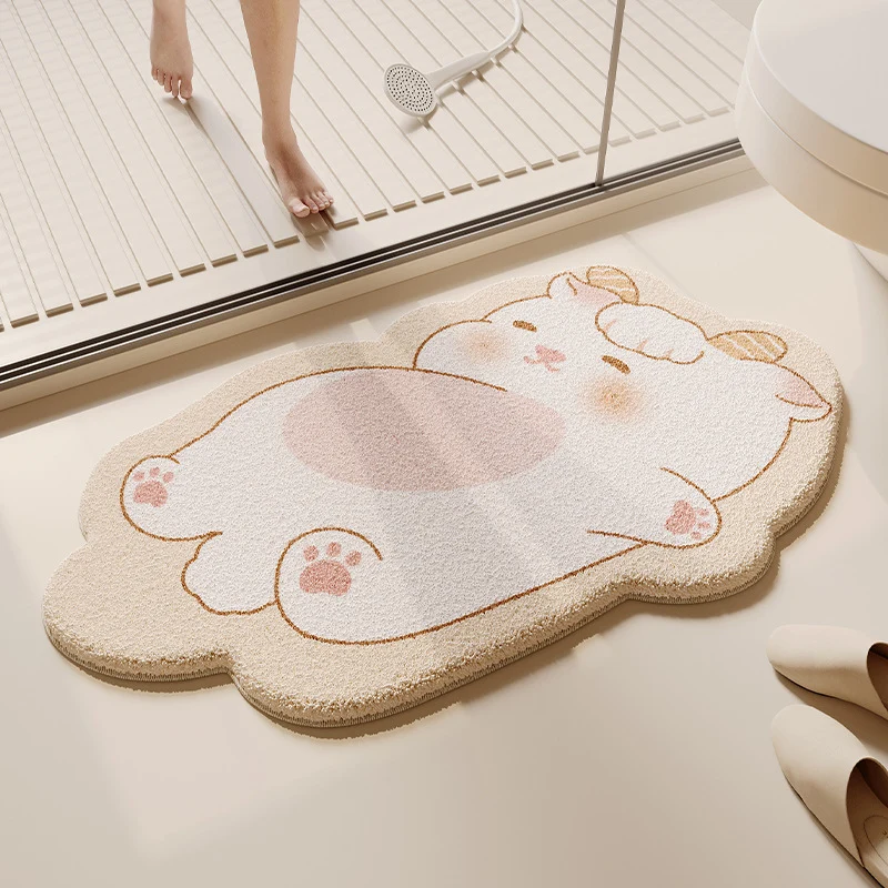 Cartoon Dog-Themed Plush Bath Mat