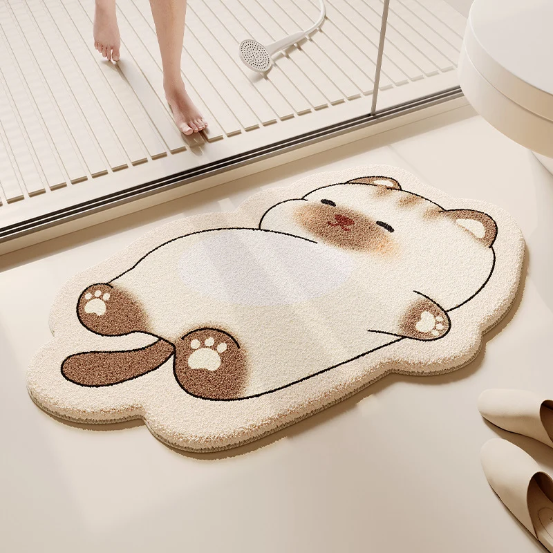 Cartoon Dog-Themed Plush Bath Mat