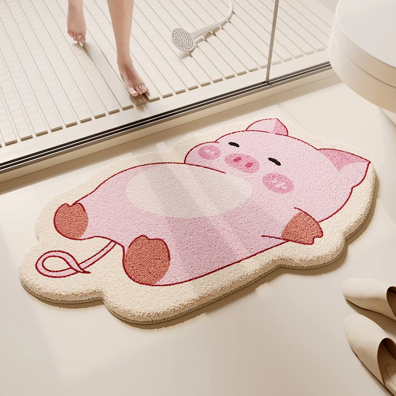 Cartoon Dog-Themed Plush Bath Mat