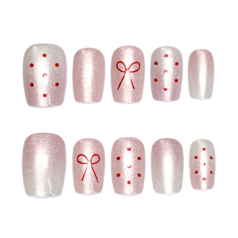 Künstliche Nagelkunst mit niedlichen Schleifen-Design Karnz