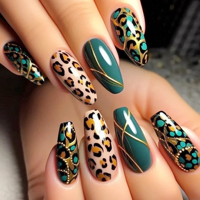 Exotic Animal Print Stiletto Nail Art Extensions Stornfield