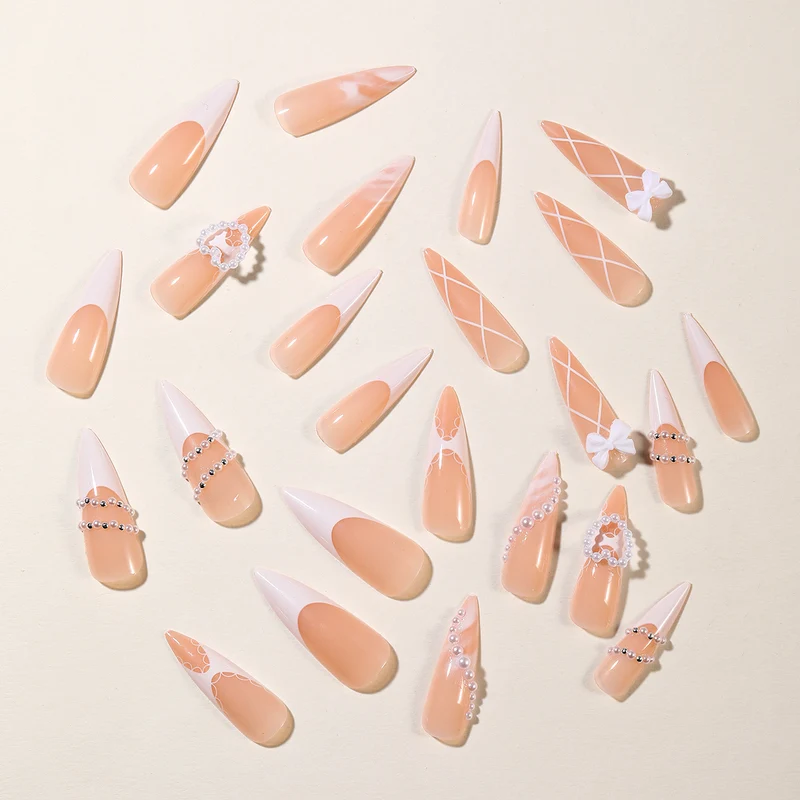 Elegant Stiletto Rhinestone Nail Art Extensions Stornfield