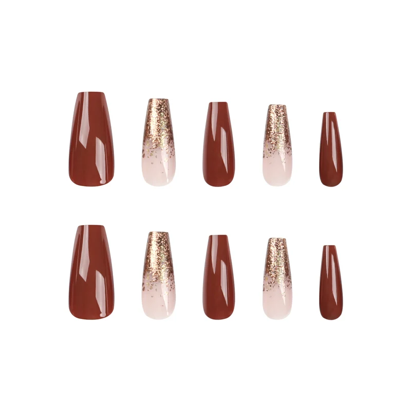Künstliche Acryl-Nägel mit eleganten Glitzerakzenten und kreativen Designs Karnz