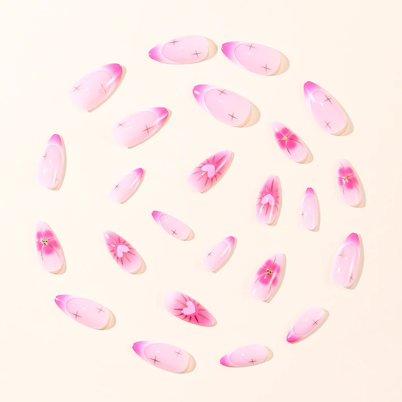 Elegant Stiletto Nail Art with Heart Designs Stornfield
