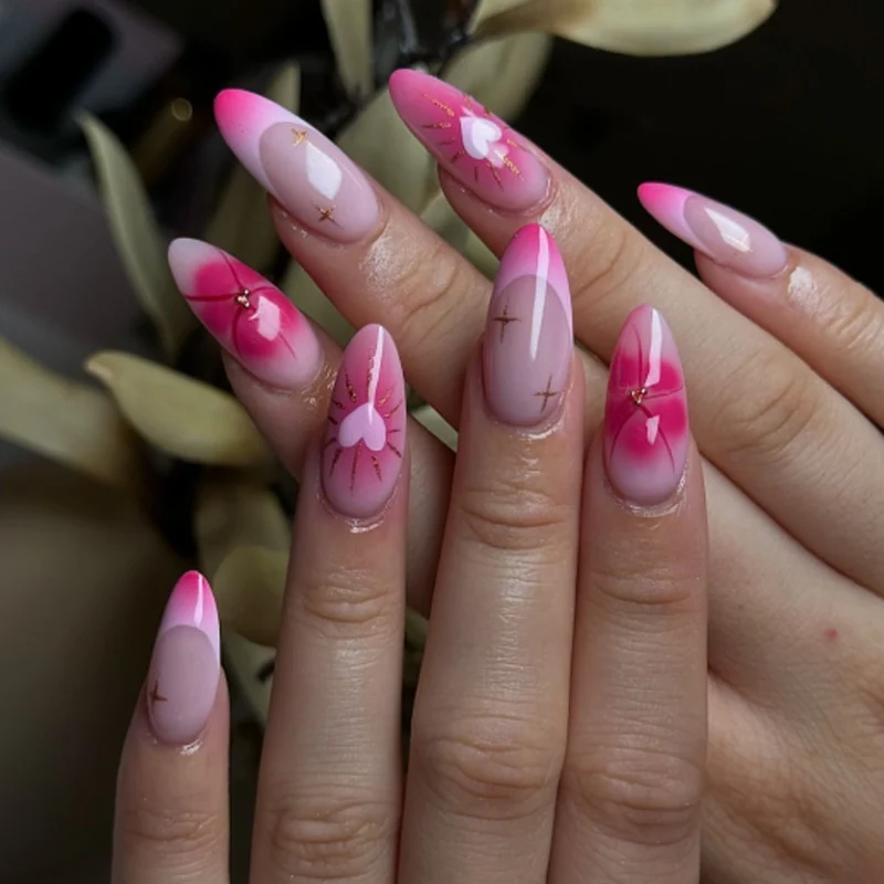 Elegant Stiletto Nail Art with Heart Designs Stornfield