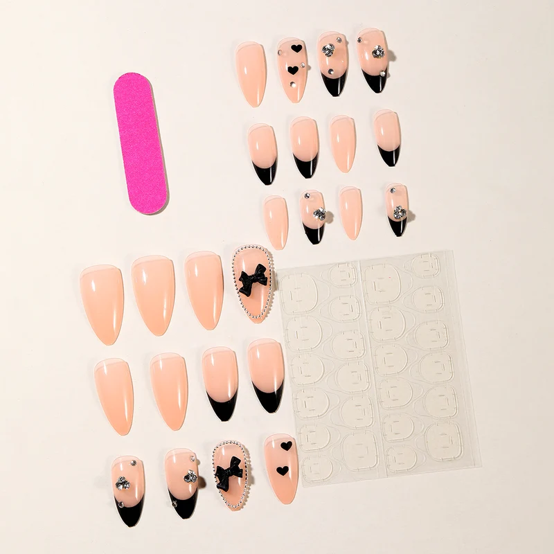 Elegant Stiletto Nail Art Extensions with Rhinestone Accents Stornfield
