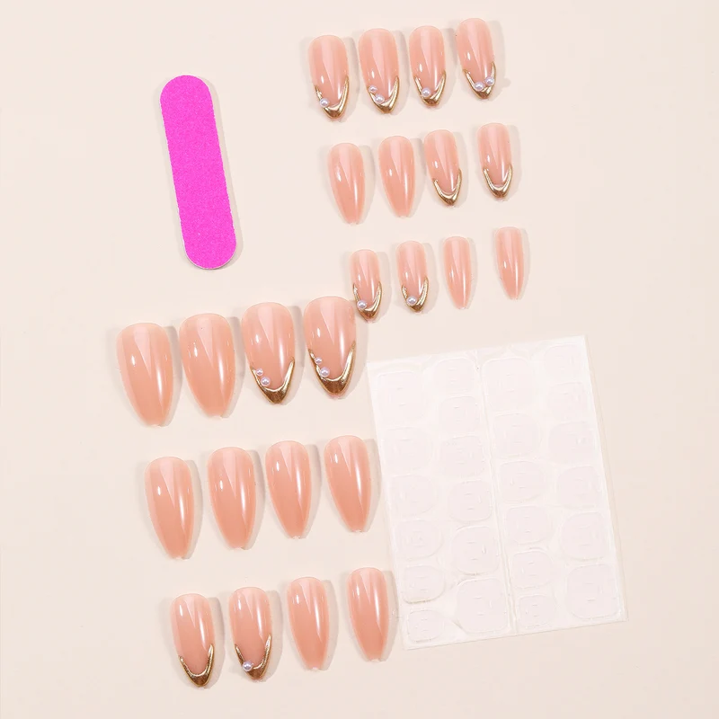 Elegant Stiletto Nail Art Extensions with Pearl Accents Stornfield