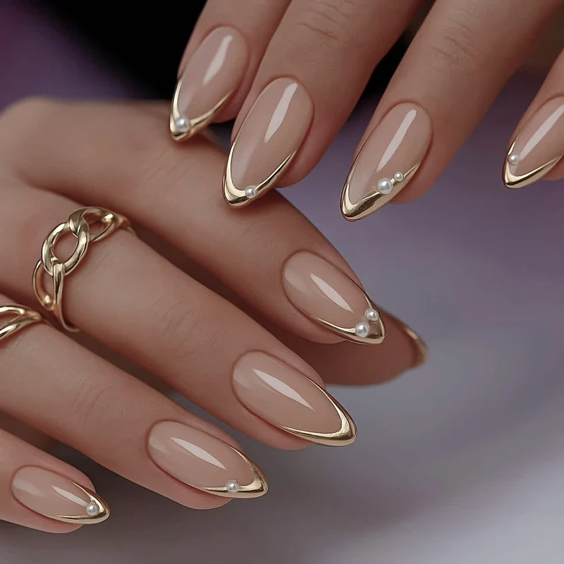 Elegant Stiletto Nail Art Extensions with Pearl Accents Stornfield