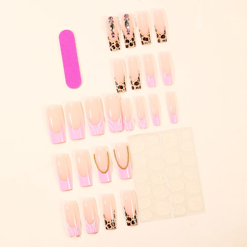 Elegant Stiletto Nail Art Extensions with Leopard Print Stornfield