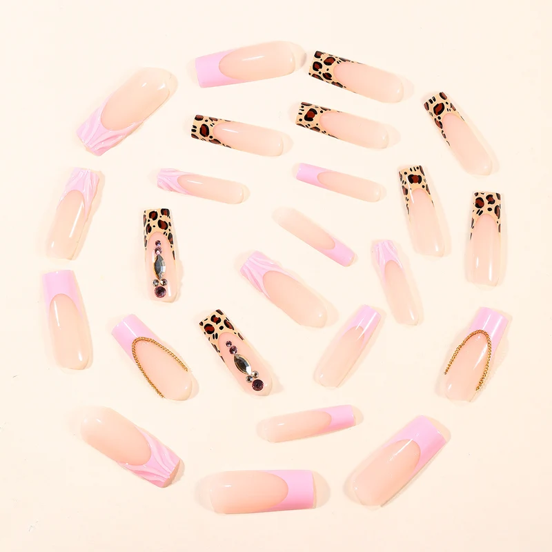 Elegant Stiletto Nail Art Extensions with Leopard Print Stornfield