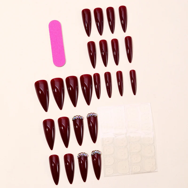Elegant Stiletto Nail Art Extensions with Glitter Accents Stornfield